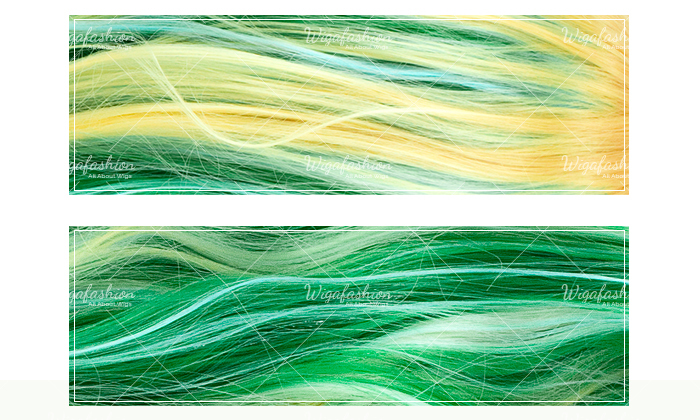 Tri Tone Blonde/Cyan with Green bottom Long Wavy 70cm-color.jpg